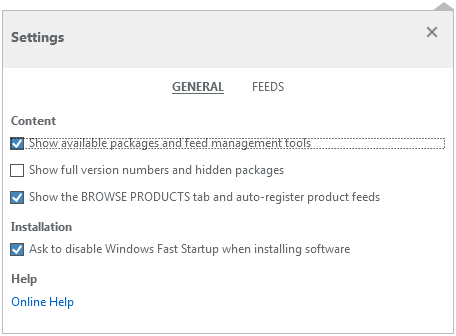 Checkbox for feed management